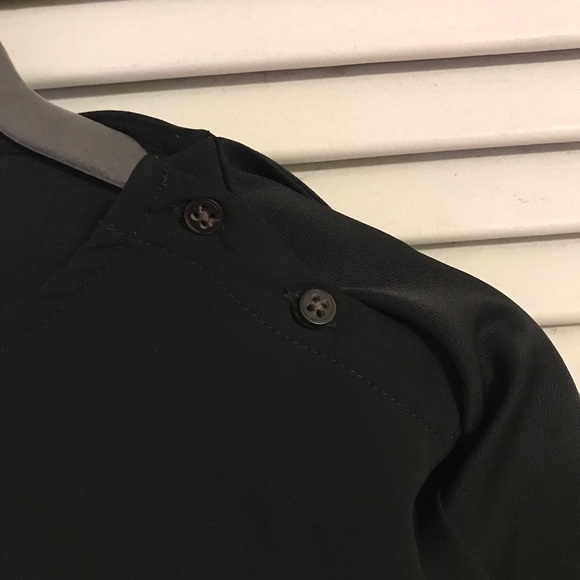 MM Lafleur Mathilde Drape-Front Long-Sleeve Blouse in Black, Size L - Picture 9 of 9